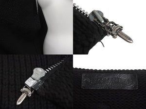 Chrome Hearts クロムハーツ クロスパッチ コットン ジップアップ ニットベスト サイズL 美品 中古 4c068283