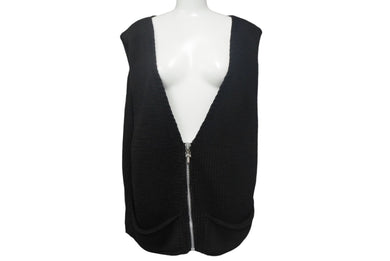 クロムハーツ Chrome Hearts クロスパッチ コットン ジップアップ ニットベスト サイズL 美品 中古 4c068283 
