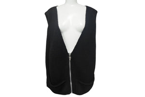 Chrome Hearts クロムハーツ クロスパッチ コットン ジップアップ ニットベスト サイズL 美品 中古 4c068283