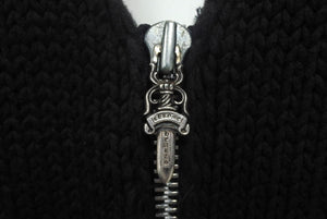 Chrome Hearts クロムハーツ クロスパッチ コットン ジップアップ ニットベスト サイズL 美品 中古 4c068283