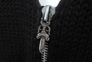 Chrome Hearts クロムハーツ クロスパッチ コットン ジップアップ ニットベスト サイズL 美品 中古 4c068283