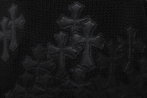 Chrome Hearts クロムハーツ クロスパッチ コットン ジップアップ ニットベスト サイズL 美品 中古 4c068283