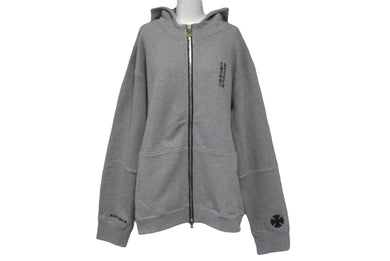 極美品 Chrome Hearts ジップアップ バーカー グレー ダブルジップ サイズXL 2212-304-6607 中古 4c068286
