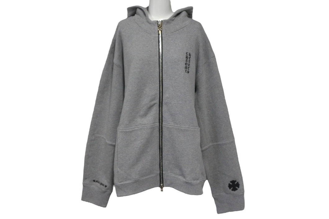 極美品 Chrome Hearts ジップアップ バーカー グレー ダブルジップ サイズXL 2212-304-6607 中古 4c068286