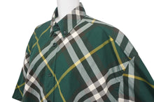 Load image into Gallery viewer, BURBERRY バーバリー チェックコットンシャツ サイズM グリーン エンブロイダリーロゴ 8082903 美品 中古 4c068356