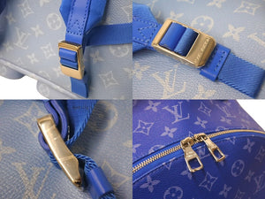 新品同様 LOUIS VUITTON ルイヴィトン バックパック マルチポケット M45441 モノグラムクラウズキャンバス ブルー 中古 4c068375