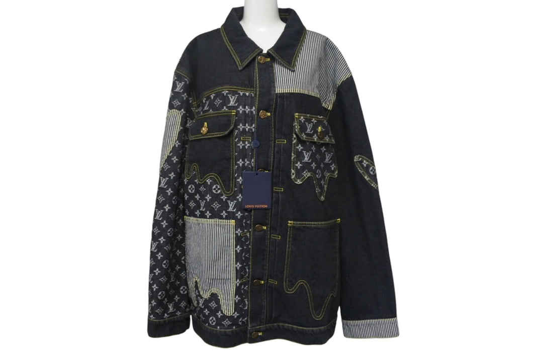 新品未使用 LOUIS VUITTON × NIGO ルイヴィトン × ニゴー デニムジャケット サイズ52 モノグラムクレイジーデニム 22SS RM221M 中古 4c068377