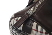画像をギャラリービューアに読み込む, Burberry バーバリー ハンドバッグ ミニボストンバッグ ノバチェック柄 レザーキャンバス ベージュ ブラウン シルバー 美品 中古 4c068459 