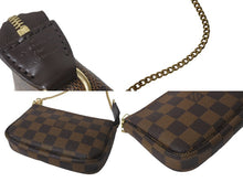 画像をギャラリービューアに読み込む, 極美品 LOUIS VUITTON ルイヴィトン ダミエ ミニ ポシェット アクセソワール ポーチ N58009 ブラウン ゴールド金具 中古 4c068481