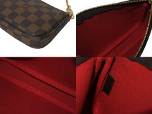 画像をギャラリービューアに読み込む, 極美品 LOUIS VUITTON ルイヴィトン ダミエ ミニ ポシェット アクセソワール ポーチ N58009 ブラウン ゴールド金具 中古 4c068481