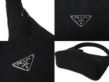 画像をギャラリービューアに読み込む, PRADA プラダ ワンショルダーバッグ ハンドバッグ トライアングルロゴ イタリア製 ナイロン ブラック 美品 中古 4c068514 