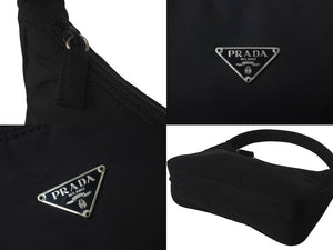 PRADA プラダ ワンショルダーバッグ ハンドバッグ トライアングルロゴ イタリア製 ナイロン ブラック 美品 中古 4c068514 