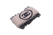 Load image into Gallery viewer, CHANEL シャネル ココマーク COCO リストバンド ブレスレット Ａ17947 レース ピンク ブラック 美品 中古 4c068549