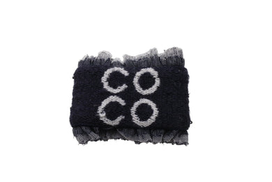 CHANEL シャネル ココマーク COCO リストバンド ブレスレット レース ネイビー ホワイト 美品 中古 4c068550