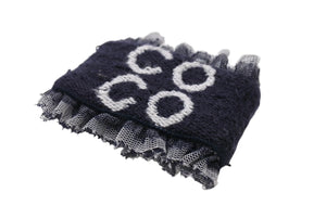 CHANEL シャネル ココマーク COCO リストバンド ブレスレット レース ネイビー ホワイト 美品 中古 4c068550