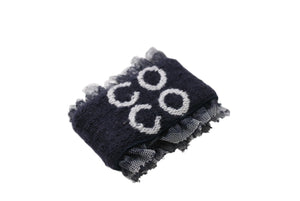 CHANEL シャネル ココマーク COCO リストバンド ブレスレット レース ネイビー ホワイト 美品 中古 4c068550