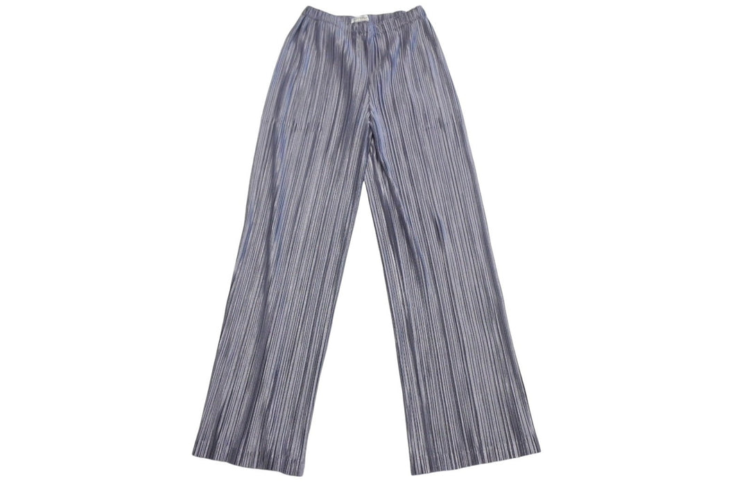 極美品 PLEATS PLEASE ISSEY MIYAKE プリーツプリーズ イッセイミヤケ 16AW MONTHLY プリーツ パンツ PP63-JF222 シルバー サイズ3 中古 4c068559