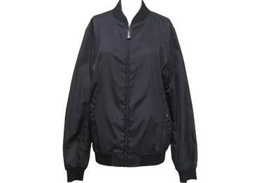 極美品 PRADA プラダ MA-1 ナイロンジャケット トライアングルロゴ 15年 UGY163 ルーマニア製ナイロン ブラック サイズ44 中古 4c068560 