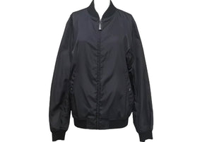 極美品 PRADA プラダ MA-1 ナイロンジャケット トライアングルロゴ 15年 UGY163 ルーマニア製ナイロン ブラック サイズ44 中古 4c068560 