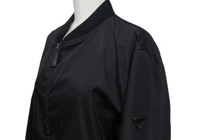 極美品 PRADA プラダ MA-1 ナイロンジャケット トライアングルロゴ 15年 UGY163 ルーマニア製ナイロン ブラック サイズ44 中古 4c068560 