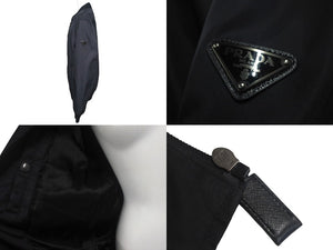 極美品 PRADA プラダ MA-1 ナイロンジャケット トライアングルロゴ 15年 UGY163 ルーマニア製ナイロン ブラック サイズ44 中古 4c068560 