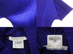 PLEATS PLEASE ISSEY MIYAKE プリーツプリーズ イッセイミヤケ Tシャツ PP11-JK208 ブルー サイズ3 美品 中古 4c068578