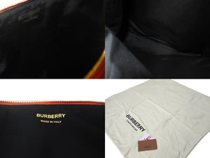 Burberry バーバリー フラッグバッグ クラッチバッグ 旗 イタリア製 レザー レッド ホワイト ゴールド金具 美品 中古 4c068608 