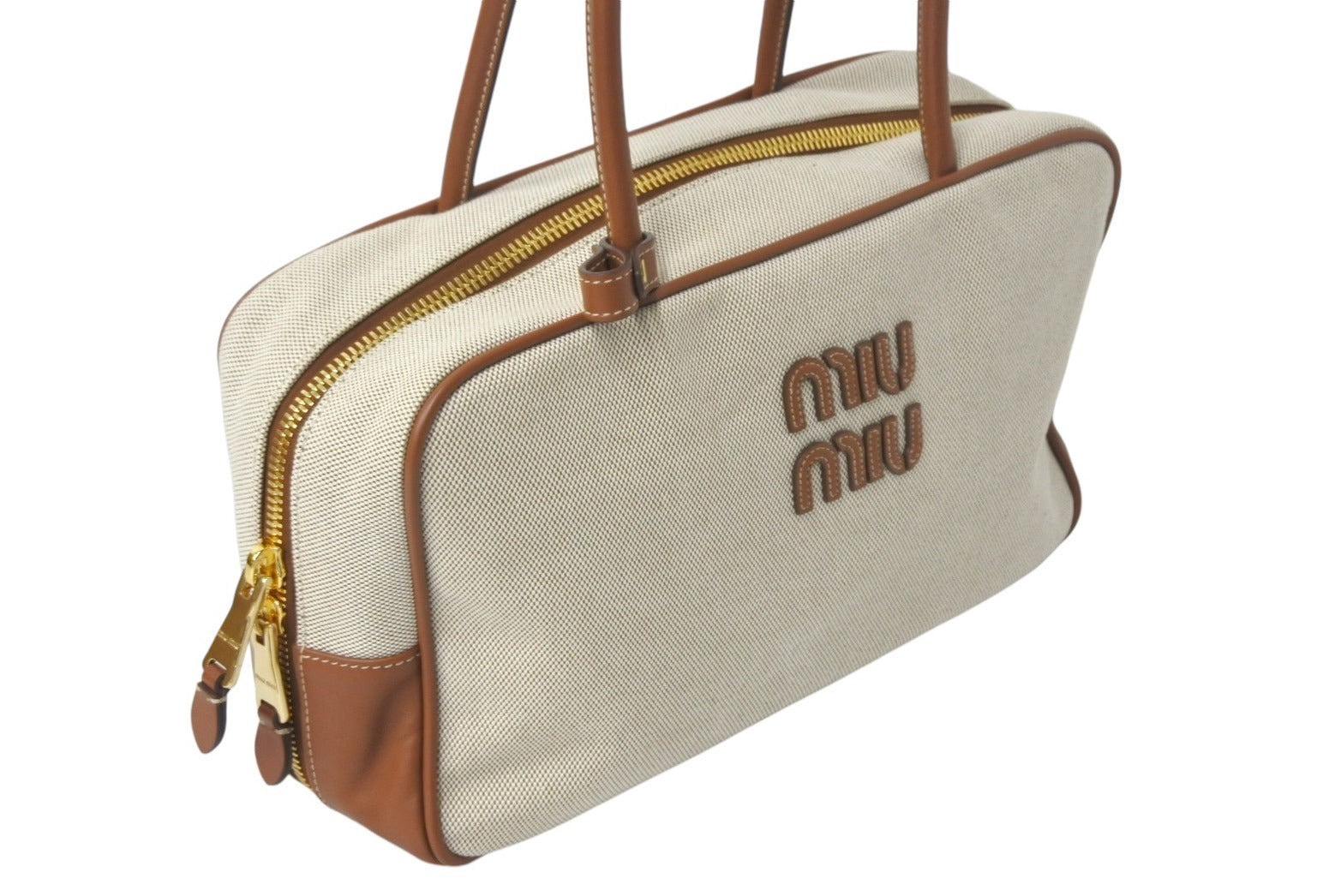 MIUMIU ミュウミュウ トップハンドルバッグ ナチュラル 5BB163