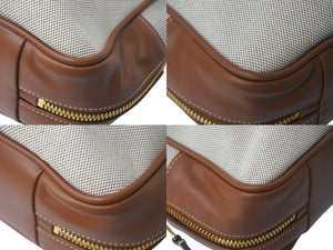 MIUMIU ミュウミュウ トップハンドルバッグ ナチュラル 5BB163 イタリア製キャンバスレザー ベージュ ベージュ 美品 中古 4c068631 