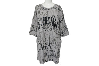 BALENCIAGA バレンシアガ Tシャツ TS50 571205 TEVA4 1300 サイズS 2018年 総柄 グレー 良品 中古 4c076241