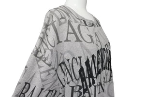 BALENCIAGA バレンシアガ Tシャツ TS50 571205 TEVA4 1300 サイズS 2018年 総柄 グレー 良品 中古 4c076241