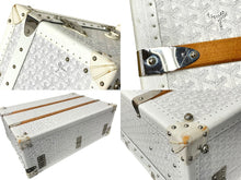画像をギャラリービューアに読み込む, GOYARD ゴヤール パラス トランクケース ヘリンボーン柄 オーダー品 レザー ホワイト 美品 中古 4c068714
