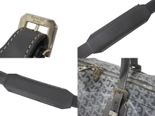 Load image into Gallery viewer, 極美品 GOYARD ゴヤール クロワジュール 55 2WAY グレー ボストンバッグ ヘリンボーン PVC レザー シルバー金具 中古 4c068716