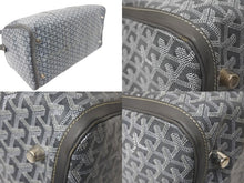 Load image into Gallery viewer, 極美品 GOYARD ゴヤール クロワジュール 55 2WAY グレー ボストンバッグ ヘリンボーン PVC レザー シルバー金具 中古 4c068716
