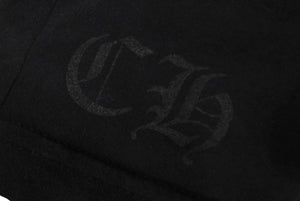 極美品 CHROME HEARTS クロムハーツ Vertical Logo 半袖Tシャツ サイズXL スクロールラベルロゴ ブラック コットン 中古 4c068721