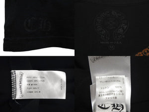 CHROME HEARTS クロムハーツ 新型 ネックロゴ 長袖 Tシャツ ロンT サイズM ブラック ブラウン 2212-304-0113 美品 中古 4c068727