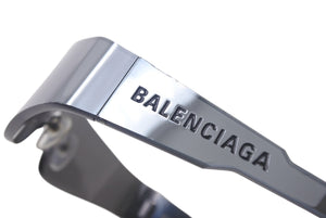 BALENCIAGA バレンシアガ Mono Rectangle サングラス BB0041S サイズ99□1-125 シルバー プラスチック 良品 中古 4c068755