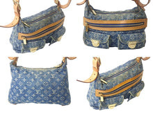 画像をギャラリービューアに読み込む, LOUIS VUITTON ルイヴィトン バギーPM ショルダーバッグ M95049 モノグラムデニム ゴールド金具 ブルー 美品 中古 4c068781