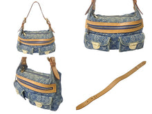 画像をギャラリービューアに読み込む, LOUIS VUITTON ルイヴィトン バギーPM ショルダーバッグ M95049 モノグラムデニム ゴールド金具 ブルー 美品 中古 4c068781