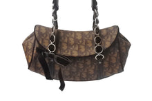 Load image into Gallery viewer, ChristianDior クリスチャンディオール ロマンティック ハンドバッグ トロッター PVC ベロア レザー ブラウン 美品 中古 4c068791