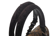 Load image into Gallery viewer, ChristianDior クリスチャンディオール ロマンティック ハンドバッグ トロッター PVC ベロア レザー ブラウン 美品 中古 4c068791