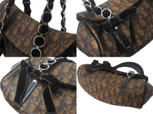 Load image into Gallery viewer, ChristianDior クリスチャンディオール ロマンティック ハンドバッグ トロッター PVC ベロア レザー ブラウン 美品 中古 4c068791