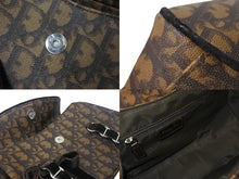 Load image into Gallery viewer, ChristianDior クリスチャンディオール ロマンティック ハンドバッグ トロッター PVC ベロア レザー ブラウン 美品 中古 4c068791