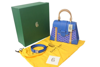 新品未使用 Goyard ゴヤールサイゴンPM 2WAYショルダーバッグ ハンドバッグ ゴヤールディンキャンバス ブルー ウッド 4c068807