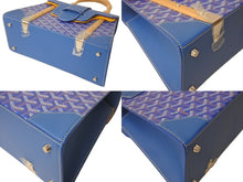 Load image into Gallery viewer, 新品未使用 Goyard ゴヤールサイゴンPM 2WAYショルダーバッグ ハンドバッグ ゴヤールディンキャンバス ブルー ウッド 4c068807