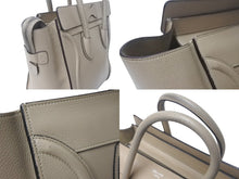 Load image into Gallery viewer, CELINE セリーヌ ラゲージ ミニショッパー トートバッグ ハンドバッグ AT1103 レザー ベージュ シルバー金具 美品 中古 4c068810