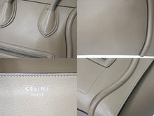 Load image into Gallery viewer, CELINE セリーヌ ラゲージ ミニショッパー トートバッグ ハンドバッグ AT1103 レザー ベージュ シルバー金具 美品 中古 4c068810