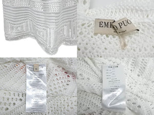 Emilio Pucci エミリオプッチ ニットワンピース 76WH25 サイズXS ホワイト ピンク コットン 美品 中古 4c068875