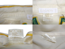 Load image into Gallery viewer, ESCADA エスカーダ シルクシャツ 長袖シャツ サイズ36 比翼 ハートモチーフ ベージュ グリーン イエロー シルク 良品 中古 4c068881