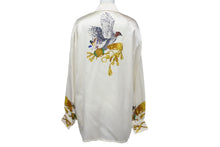 Load image into Gallery viewer, ESCADA エスカーダ シルクシャツ 長袖シャツ サイズ34 比翼 鳥柄 ベージュ マルチカラー シルク 美品 中古 4c068882